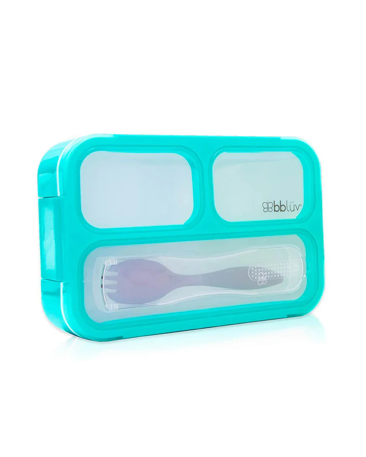 bbluv Bento Complete Sealed Lunchbox-With Spork - Aqua