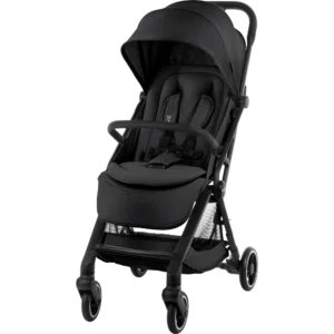 Britax FLYLITE Stroller – Cabin Approved, Lightweight with One-Hand Fold Carbon Black