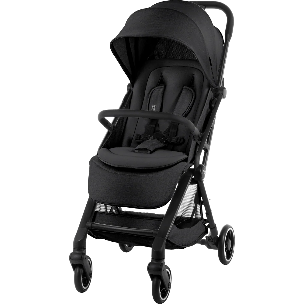 Britax FLYLITE Stroller – Cabin Approved, Lightweight with One-Hand Fold Carbon Black
